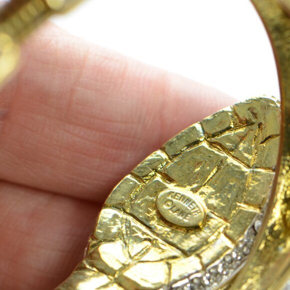 Vintage Kenneth Jay Lane KJL Gold-tone Crystal Snake Bracelet - Picture 8 of 8